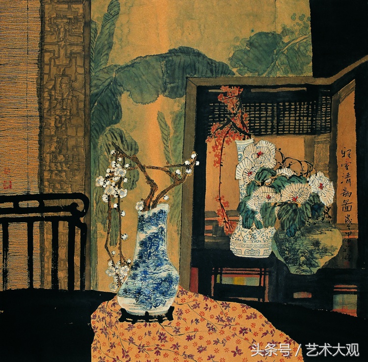 郭怡琮国画花卉作品欣赏图片,梁至淳国画花鸟作品欣赏