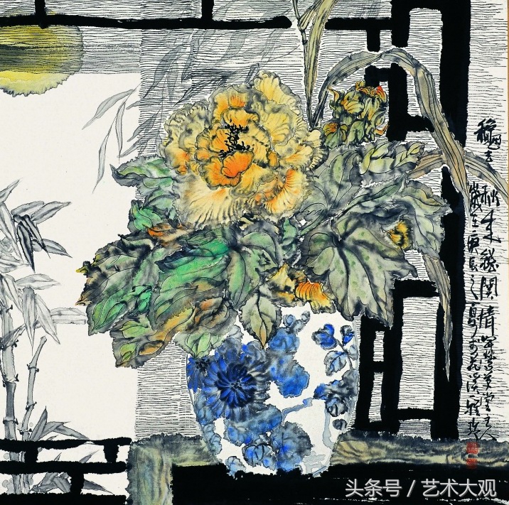 郭怡琮国画花卉作品欣赏图片,梁至淳国画花鸟作品欣赏