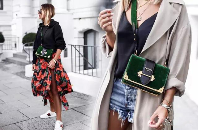 这款复古文艺包包,小众高级感复古包包绿色