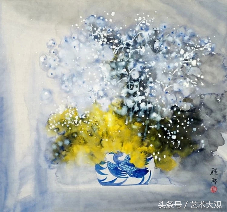 郭怡琮国画花卉作品欣赏图片,梁至淳国画花鸟作品欣赏