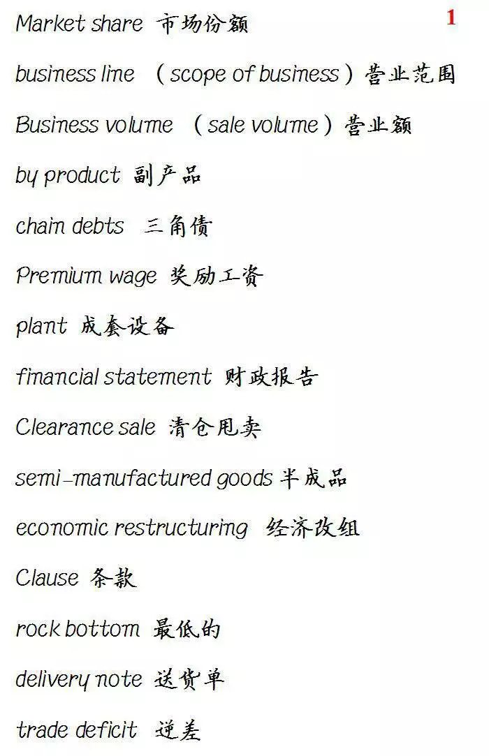 外贸常用词汇大全,外贸英语翻译常见词汇