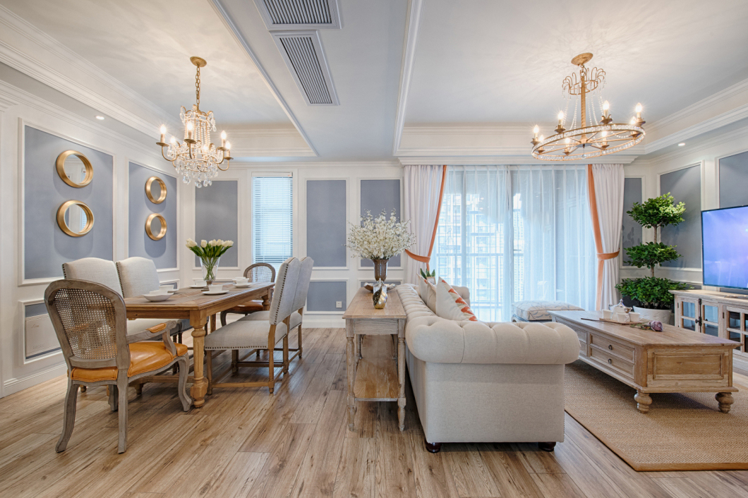 郑州南熙福邸130平混搭，优雅的紫色、怡人的浅绿色打造完美婚房