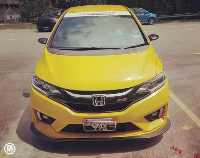 本田飞度红色改侧裙,2021款本田飞度改装大包围