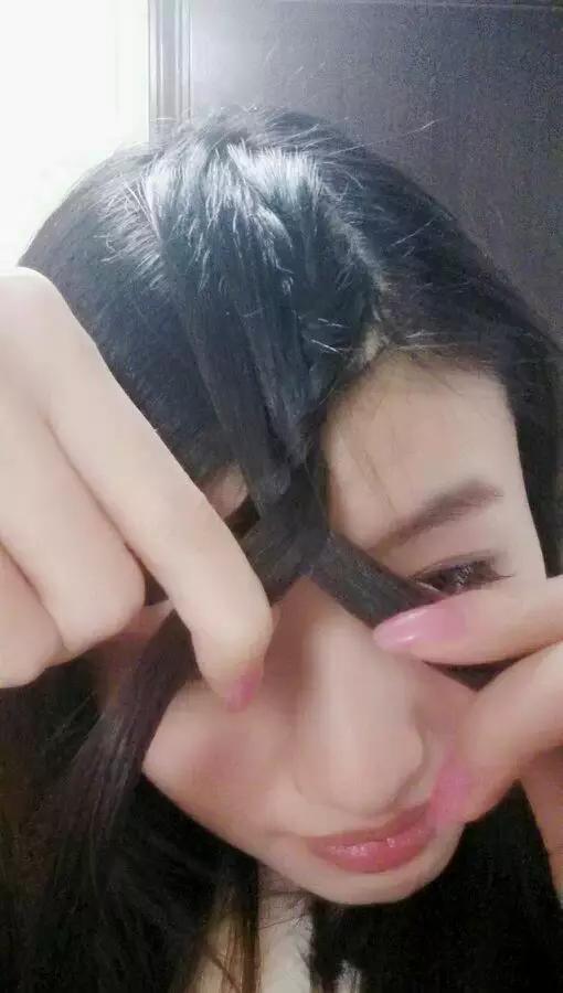 长发带刘海编发教程简单大气,淑女发型有刘海编发