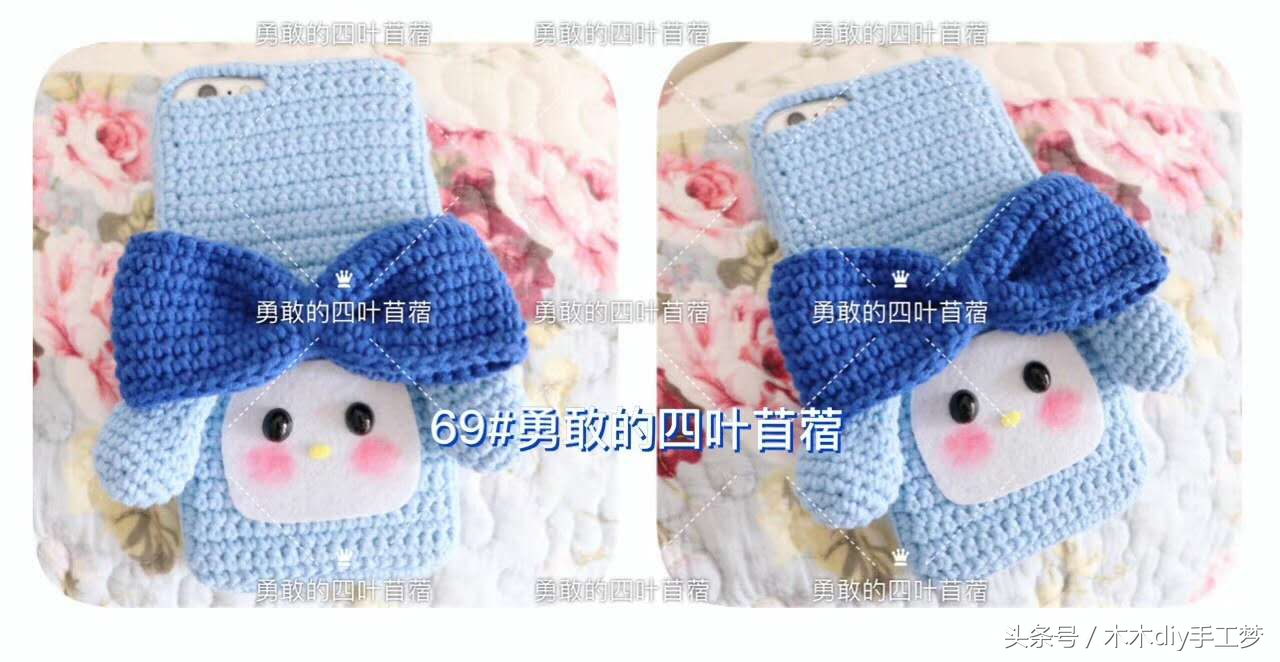 毛线钩织diy手机壳,钩针编织手机壳装饰