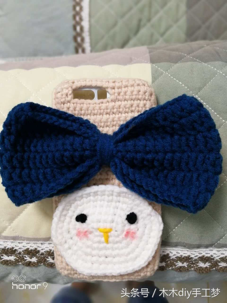 毛线钩织diy手机壳,钩针编织手机壳装饰