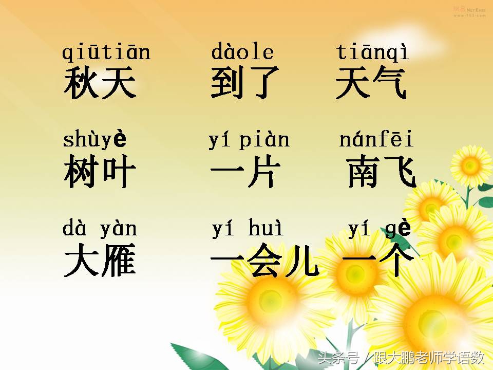 一年级上册课文秋天的练习题,语文部编版一年级上册第一课秋天