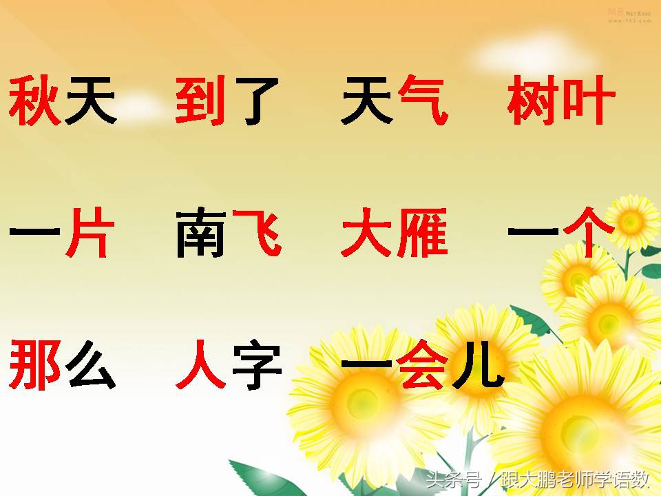 一年级上册课文秋天的练习题,语文部编版一年级上册第一课秋天
