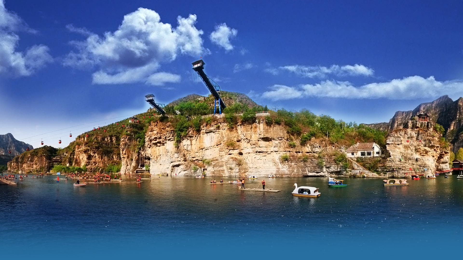 竹筏漂流桂林山涧,漂流蹦极北京