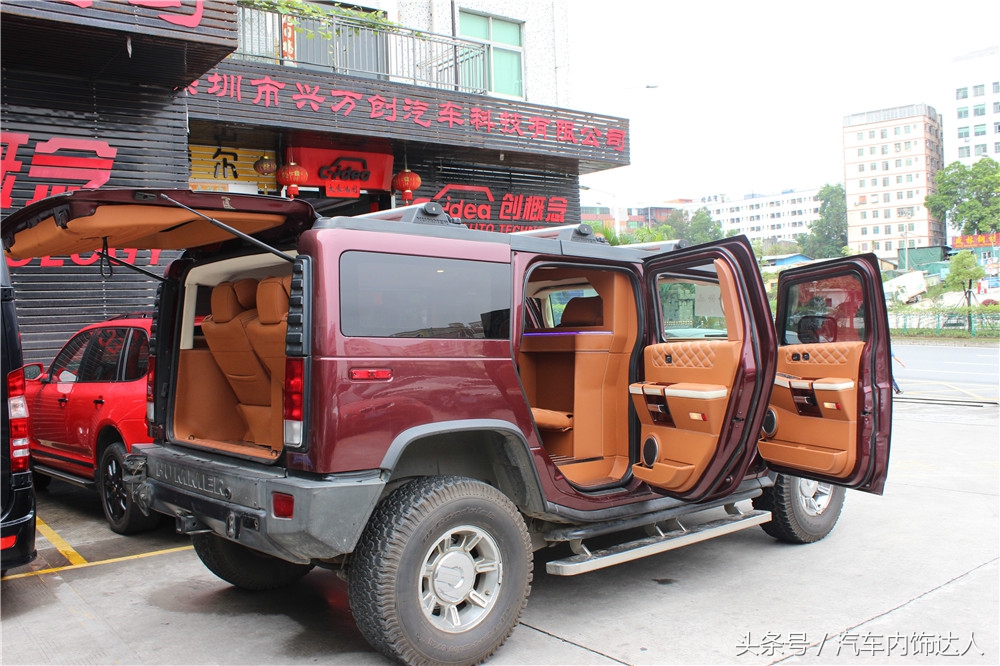 悍马h2改装led顶灯,悍马h2奢华改装内饰