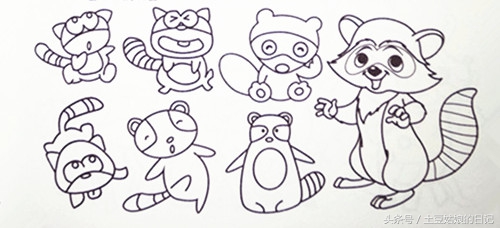 土豆姑娘的日记027-简笔画之森林里的动物朋友们3（蜗牛恐龙）