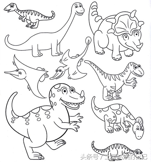 土豆姑娘的日记027-简笔画之森林里的动物朋友们3（蜗牛恐龙）