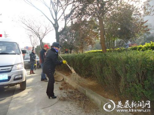 娄底市园林管理处,弯腰行动树校园新风