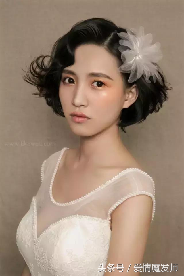 短发新娘可以自己弄的造型,短发新娘造型秀禾服