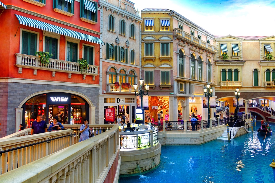 澳门威尼斯金碧辉煌吗,澳门威尼斯人金碧辉煌的大堂长廊