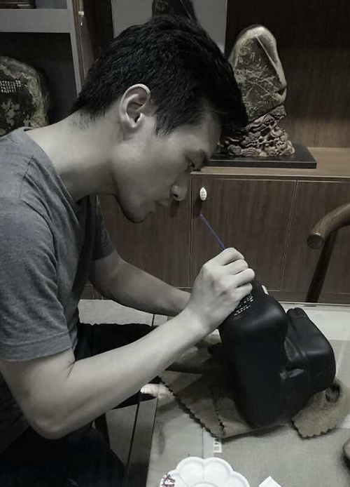 石头上的书法创作,石头上雕刻艺术品