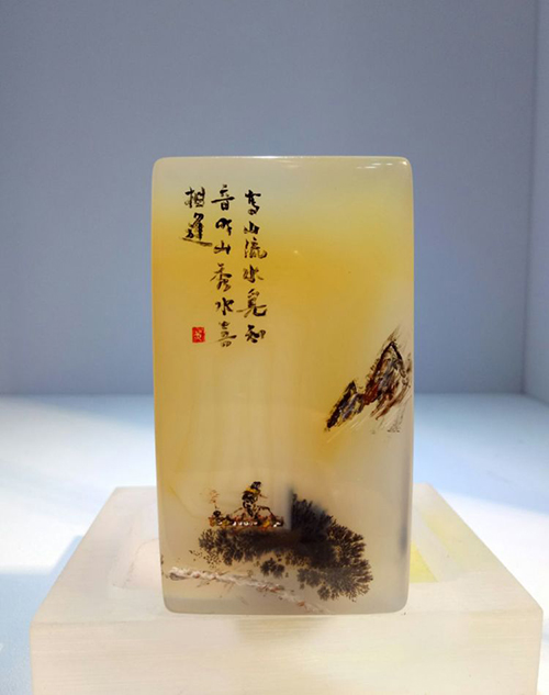 石头上的书法创作,石头上雕刻艺术品