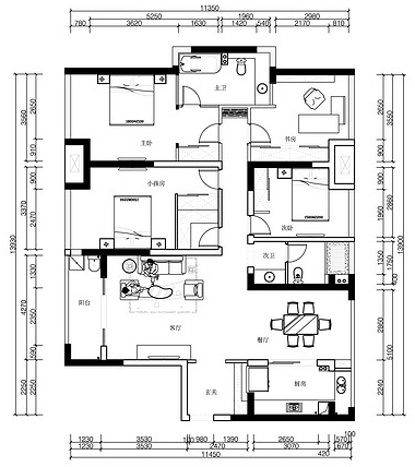 邻居超羡慕餐厅设计，无锡华仁凤凰城165平，简欧三居室硬装14万