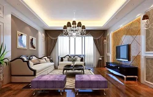 蓝色微晶石背景墙装修效果,微晶石新中式客厅电视背景墙