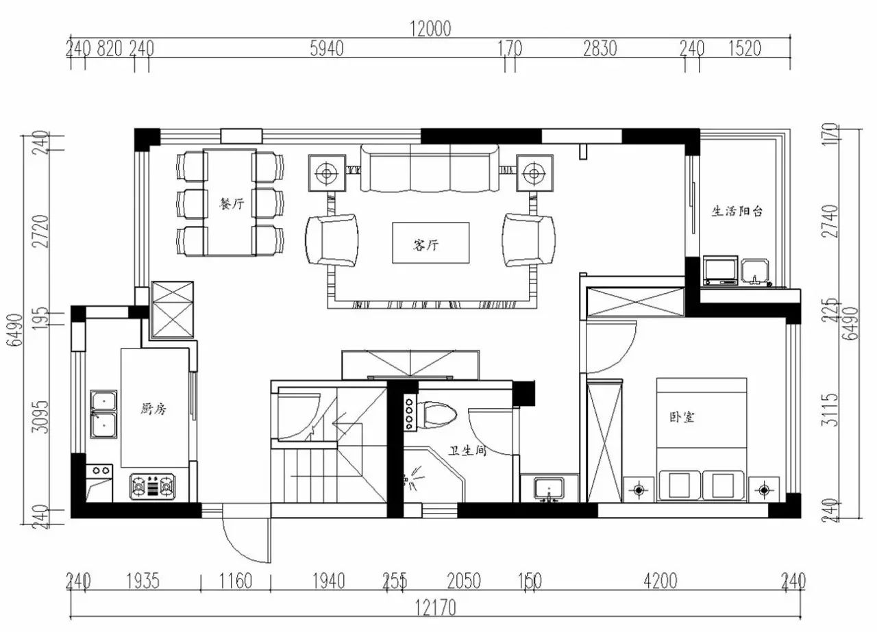 318平顶层复式装修,180平复式极简装修