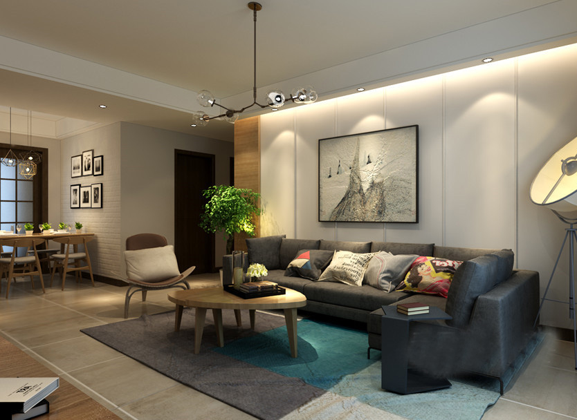 被优雅小资文化墙吸引，济南奥林逸城160平，简约三居室预算17万