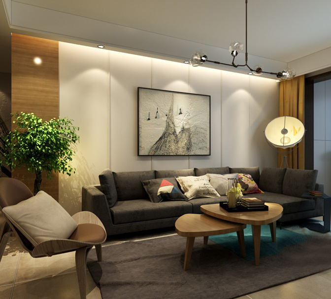 被优雅小资文化墙吸引，济南奥林逸城160平，简约三居室预算17万