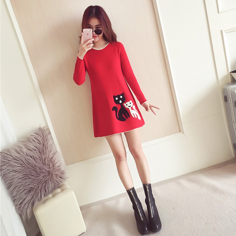 韩版修身连衣裙,秋季时尚连衣裙女韩版显瘦