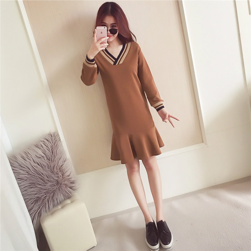韩版修身连衣裙,秋季时尚连衣裙女韩版显瘦
