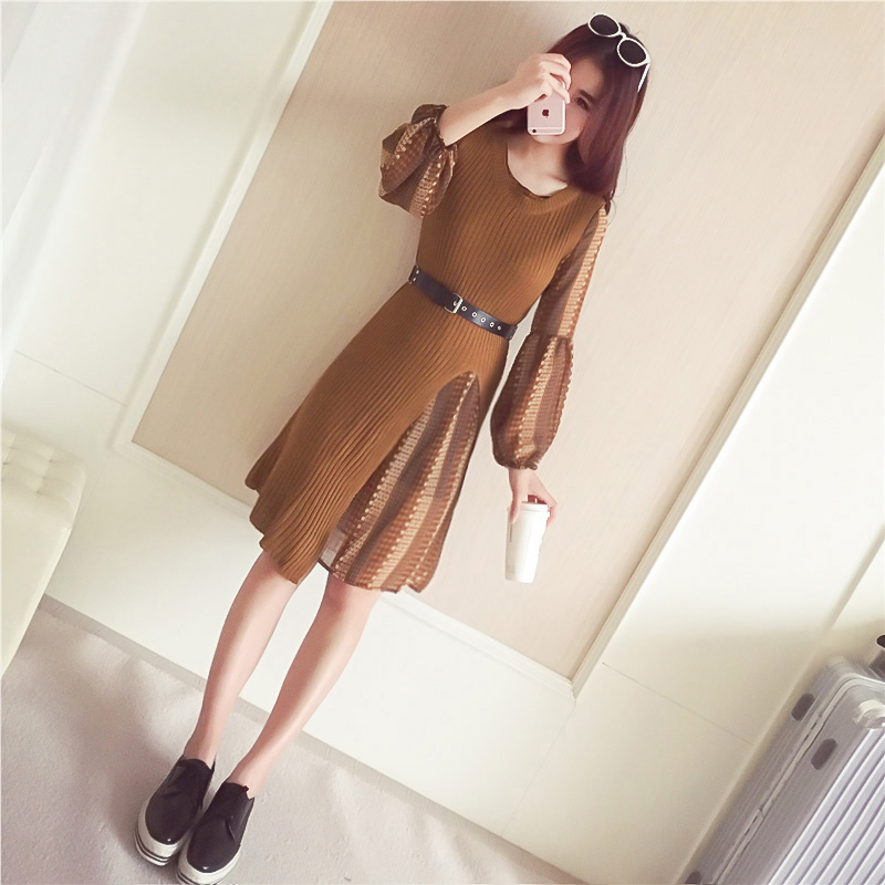 韩版修身连衣裙,秋季时尚连衣裙女韩版显瘦