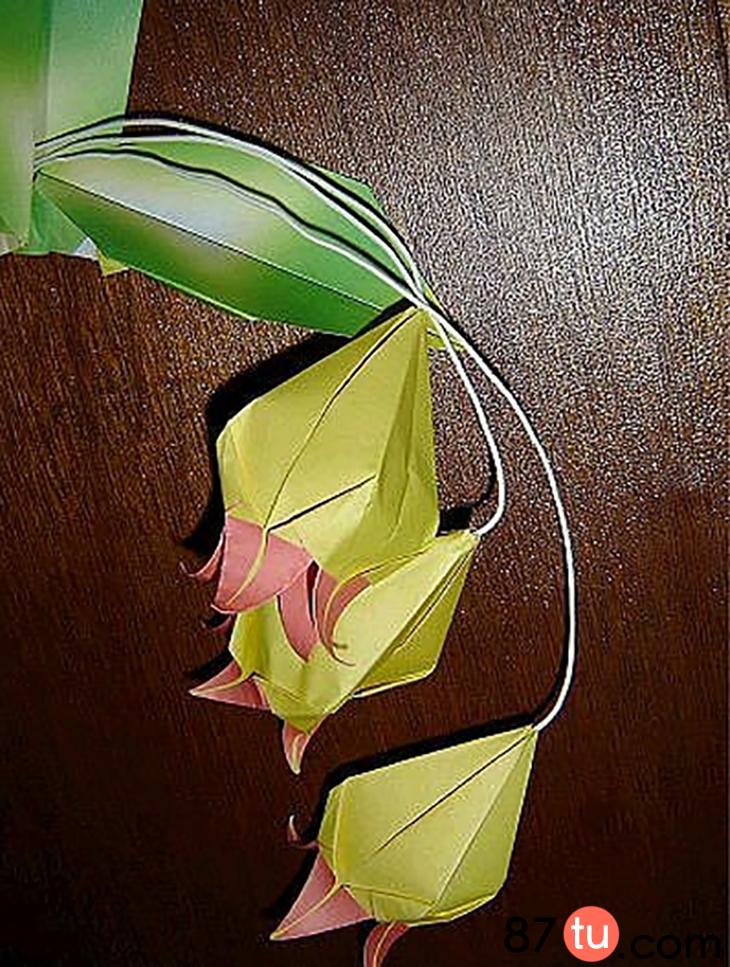 花折纸教程铃兰,铃兰折纸花花教程