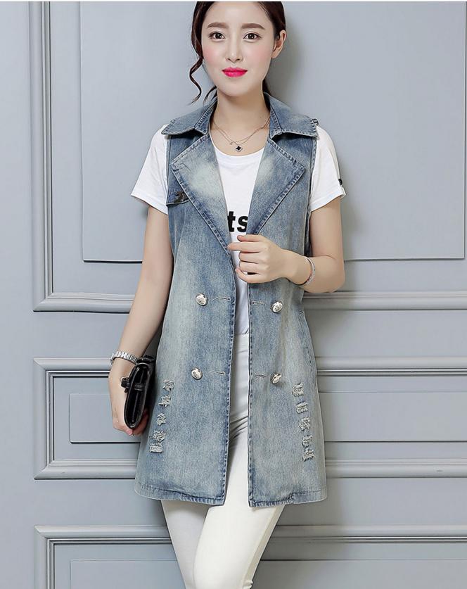春季牛仔马甲,牛仔宽松时尚马甲