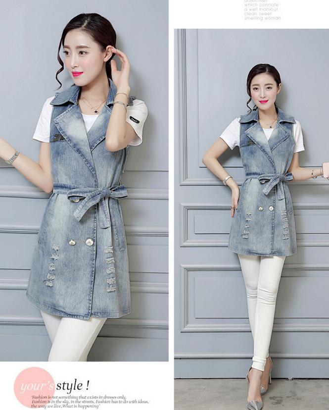 春季牛仔马甲,牛仔宽松时尚马甲