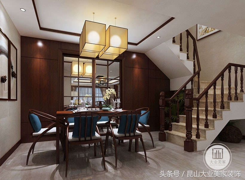 昆山江南理想100平户型装修效果图,昆山新中式风格家庭装修效果图