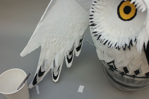 猫头鹰钟表手工制作,猫头鹰树叶手工贴画