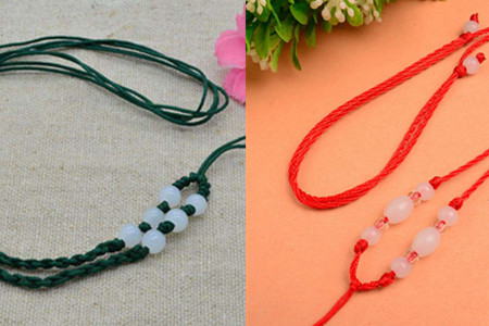 项链绳串珠打结全教程,项链绳结尾打结方法