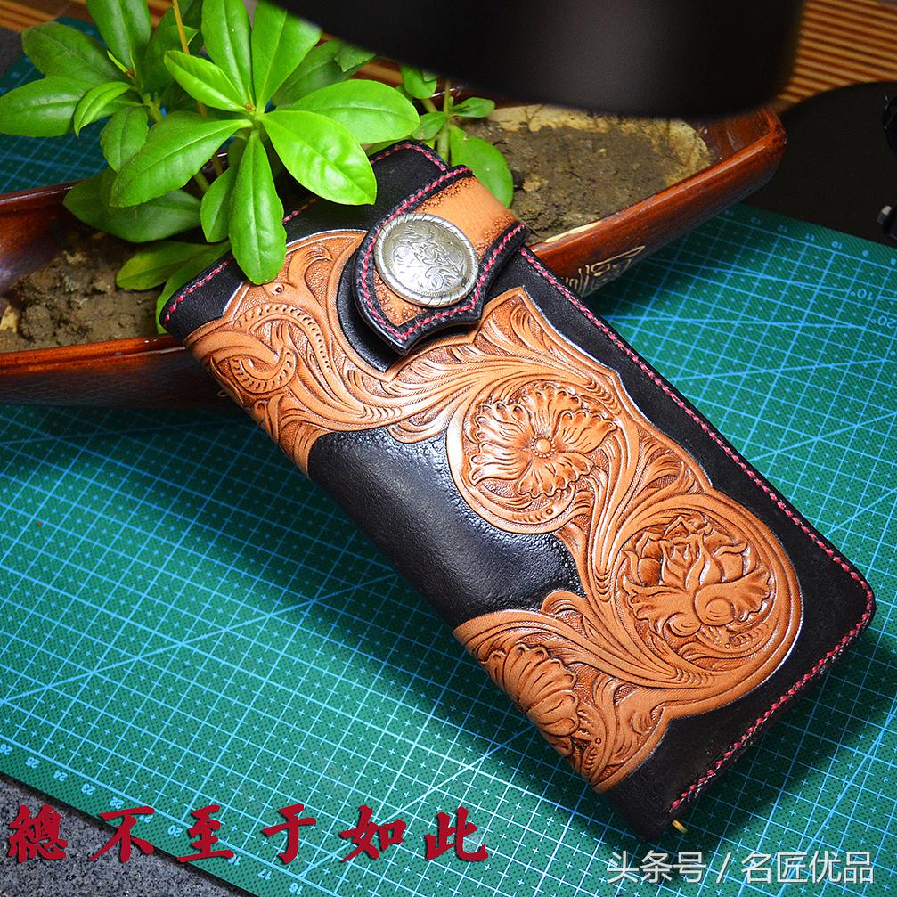 手工皮雕匠人钱包,皮雕手工钱包图片