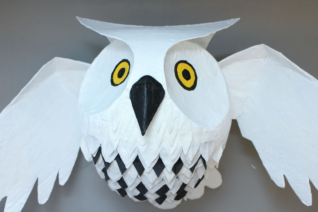 猫头鹰钟表手工制作,猫头鹰树叶手工贴画