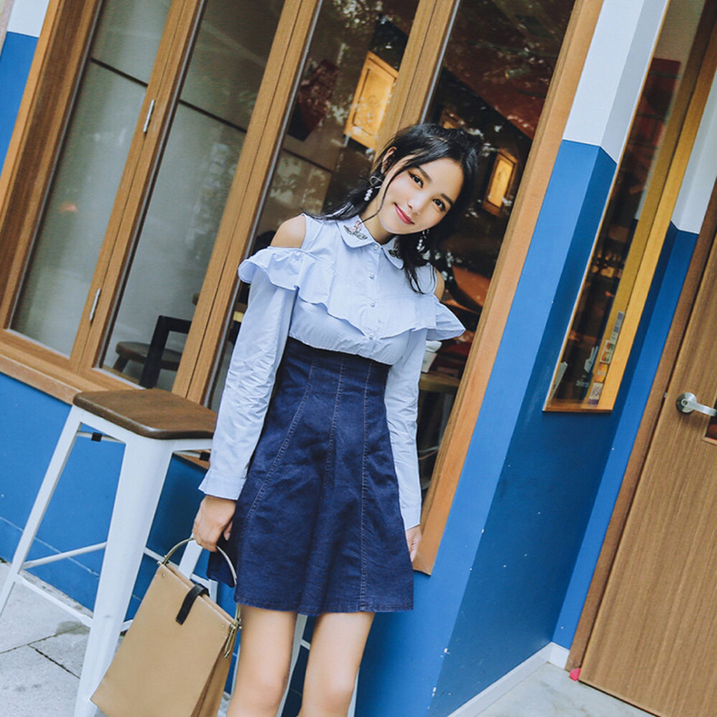 潮流荷叶边衬衫,荷叶边潮流衬衫