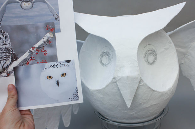 猫头鹰钟表手工制作,猫头鹰树叶手工贴画