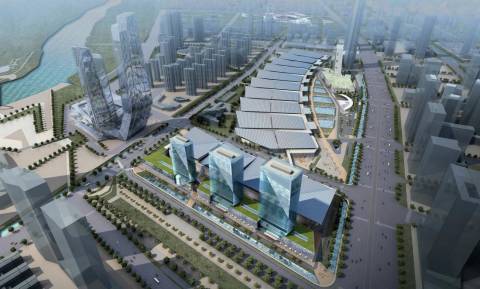 建设中的南京国际博览中心,南京市建邺区国际博览会议中心