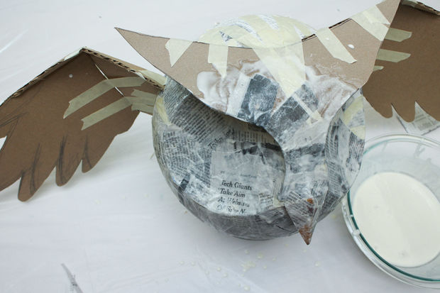 猫头鹰钟表手工制作,猫头鹰树叶手工贴画