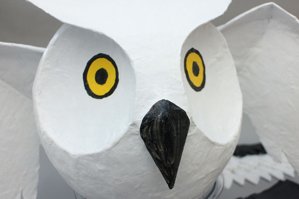 猫头鹰钟表手工制作,猫头鹰树叶手工贴画