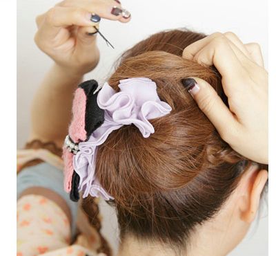 春日出游直发发型,春日直发扎发