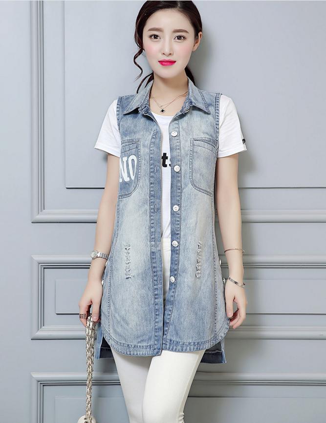 春季牛仔马甲,牛仔宽松时尚马甲