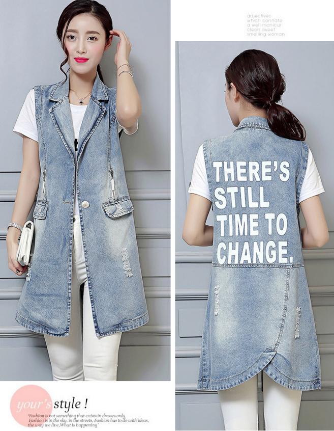 春季牛仔马甲,牛仔宽松时尚马甲