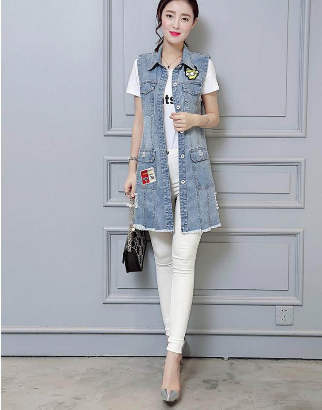 春季牛仔马甲,牛仔宽松时尚马甲