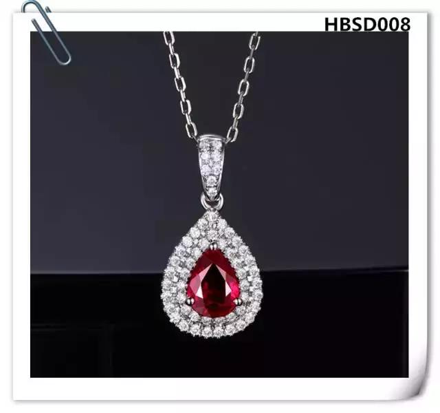 翡翠水滴吊坠款式图片,水滴红宝石吊坠天然彩色宝石正品