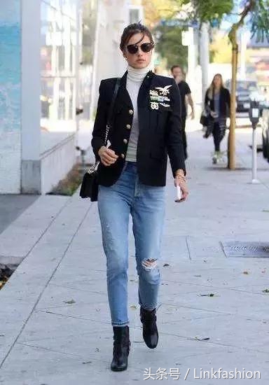 粗跟鞋怎么搭配显白显瘦,显高显瘦显腿长粗跟马丁靴