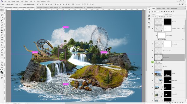 ps风景合成教程,ps小清新海边风格调色教程