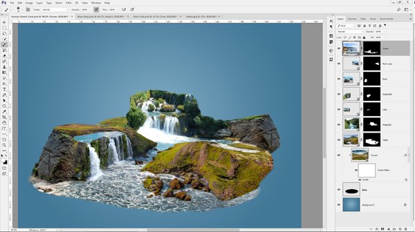 ps风景合成教程,ps小清新海边风格调色教程